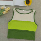 Scoop Neck Tank Top Ribbed Knit Crop Top